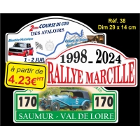 Plaque PVC Réf. 38 - RALLYE VOITURE ou MOTO